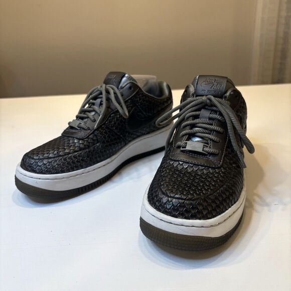 Nike Women's AF1 Air Force 1 Upstep Metallic Silver Snake Skin 917590-003 Size 8 - Picture 2 of 9
